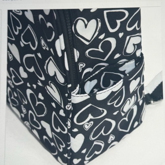 Brighton Endless Love Black and White Heart Pattern Backpack - NEW - Picture 5 of 11